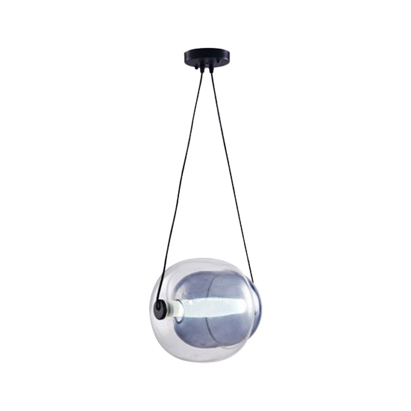 Suspension ovale en verre violet minimaliste pour salon