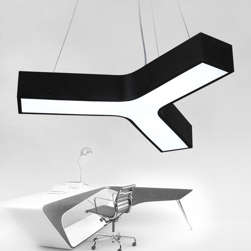Lampe suspendue à LED en forme de Y avec abat-jour en acrylique élégant - Luminaire minimaliste