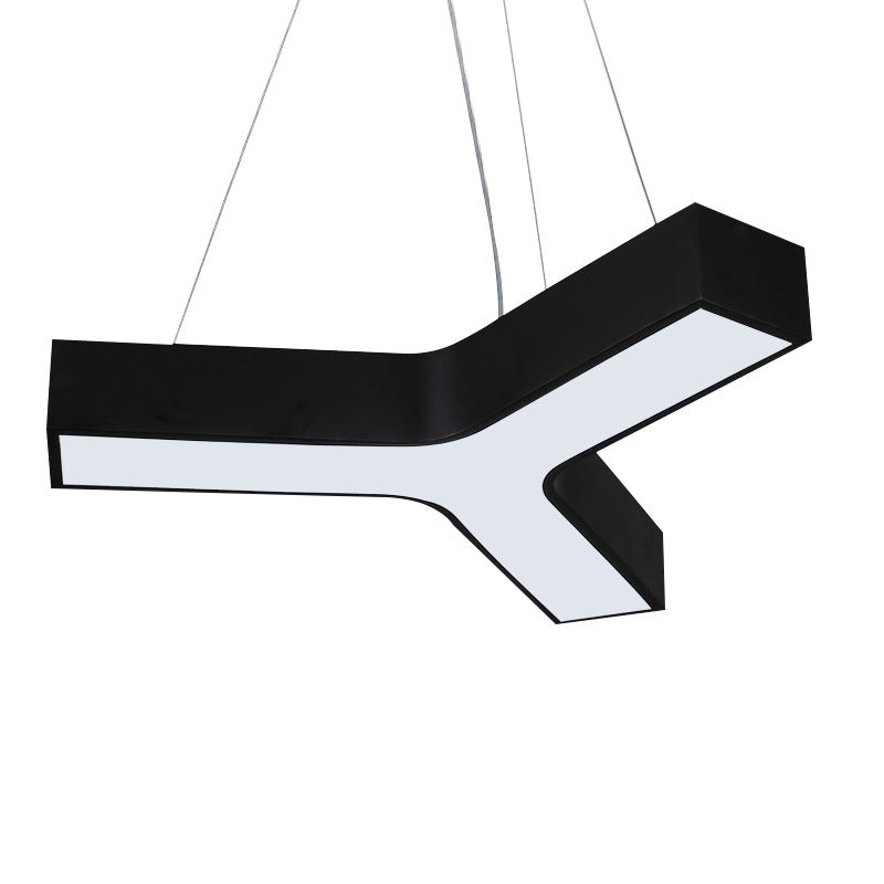 Lampe suspendue à LED en forme de Y avec abat-jour en acrylique élégant - Luminaire minimaliste