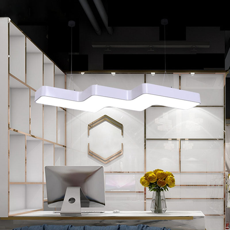 Modern Zigzag Ceiling Light: Creative LED Acrylic Office Pendant
