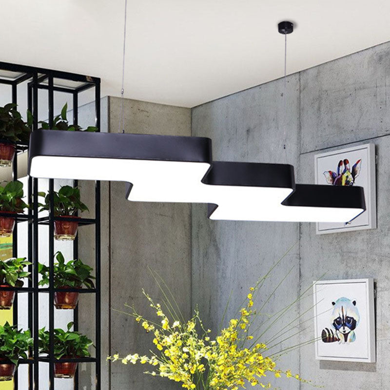 Modern Zigzag Ceiling Light: Creative LED Acrylic Office Pendant