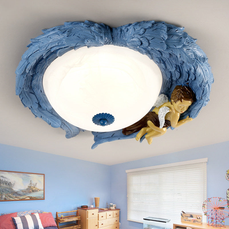 Plafonnier encastré en résine Angel Child Wing - Parfait pour un éclairage de chambre romantique