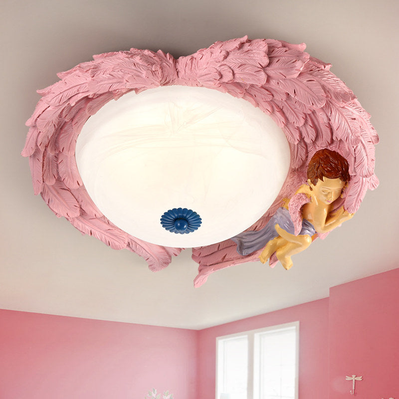 Plafonnier encastré en résine Angel Child Wing - Parfait pour un éclairage de chambre romantique