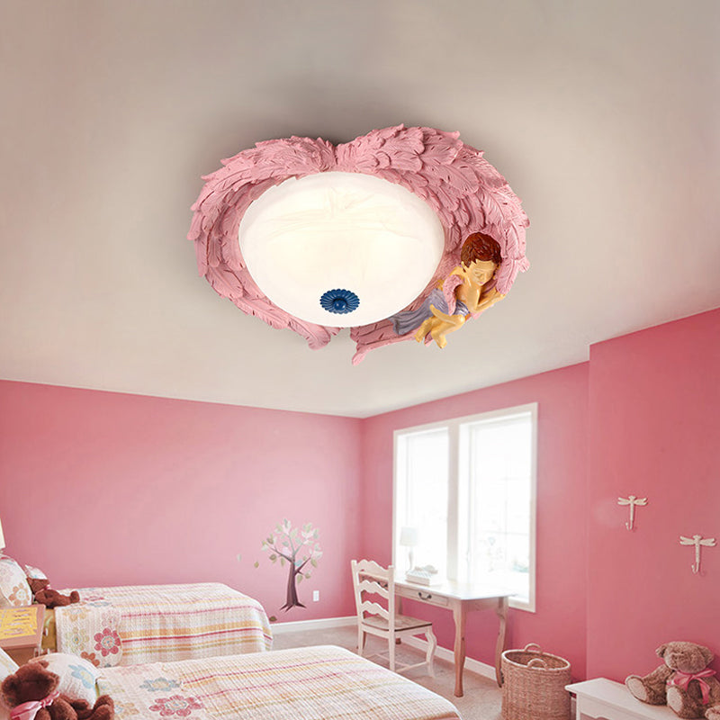 Plafonnier encastré en résine Angel Child Wing - Parfait pour un éclairage de chambre romantique