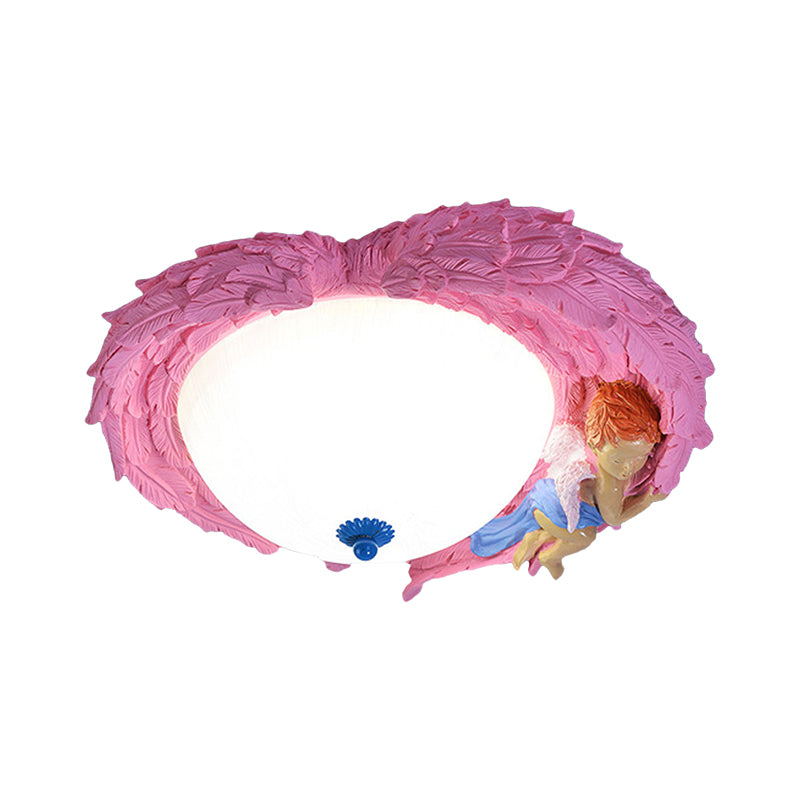 Plafonnier encastré en résine Angel Child Wing - Parfait pour un éclairage de chambre romantique
