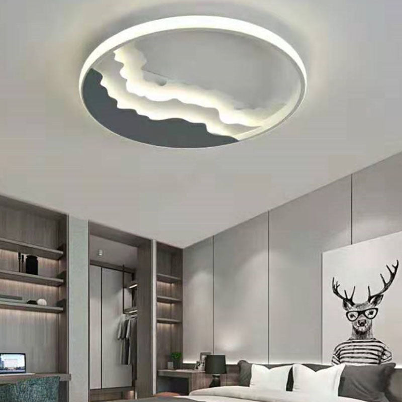 Modern Mountain LED Flush Mount Ceiling Light