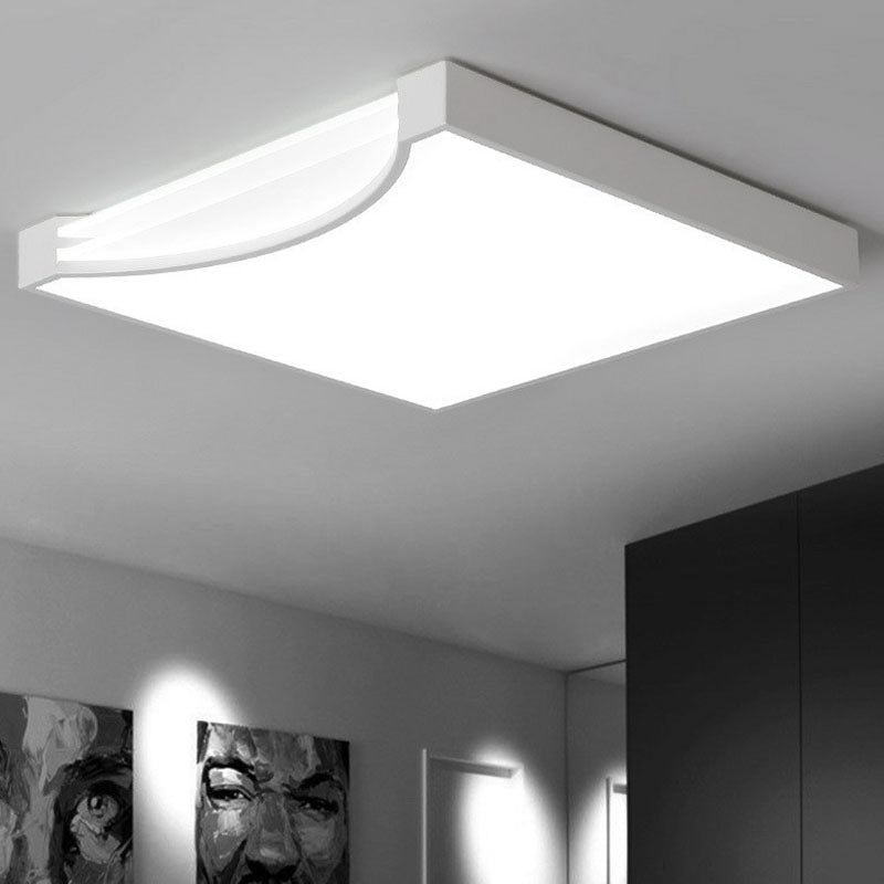 Contemporary Square Flush Ceiling LED Light Fixture with Acrylic Mount
