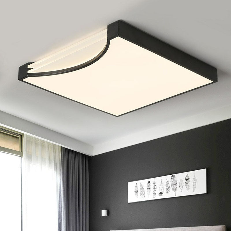 Contemporary Square Flush Ceiling LED Light Fixture with Acrylic Mount