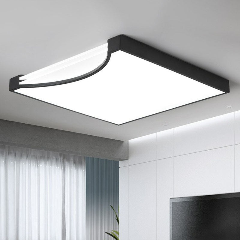 Contemporary Square Flush Ceiling LED Light Fixture with Acrylic Mount