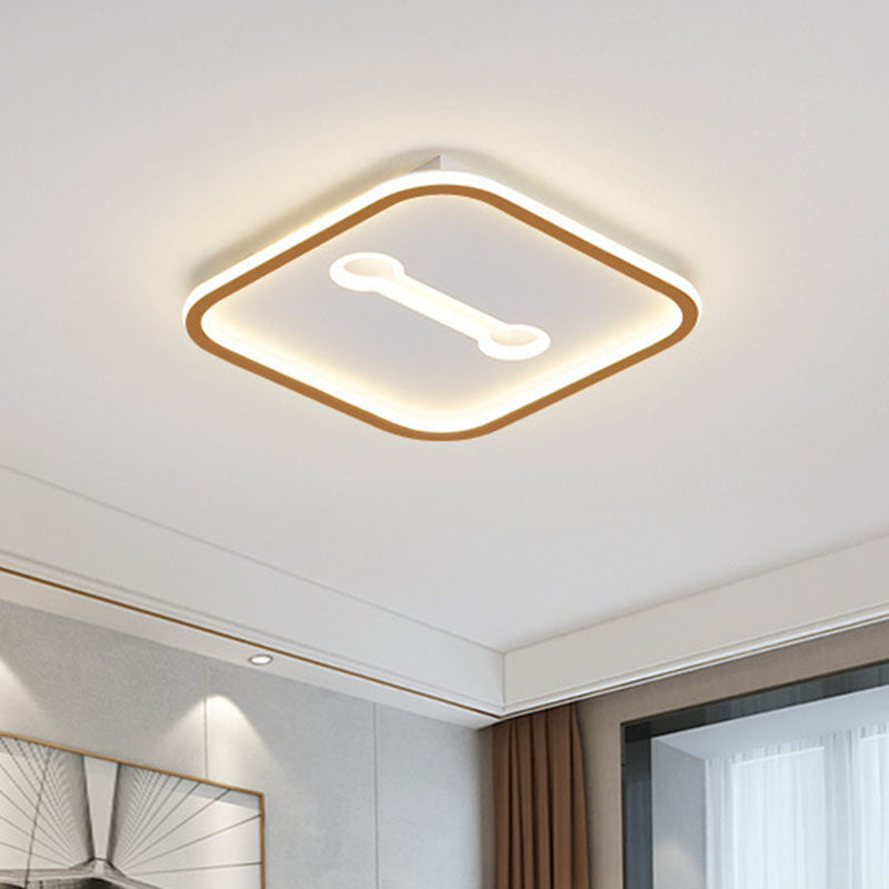 Minimalist Geometric LED Bedroom Flush Mount Light Fixture