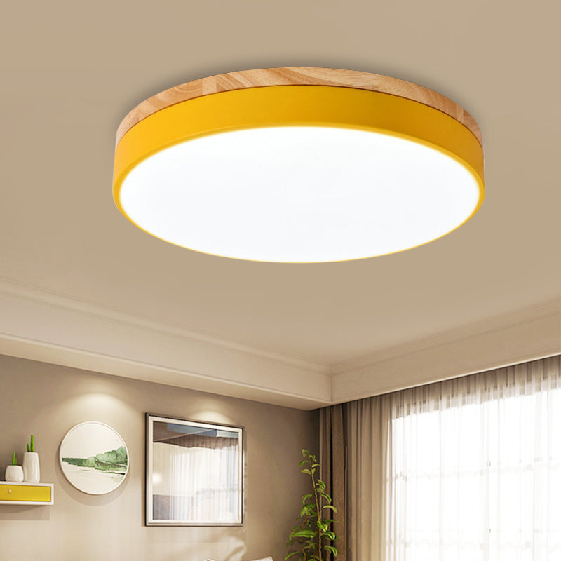 Macaron Loft Acrylic Ceiling Lamp: Candy-Colored Slim Circle Light for Child Bedroom