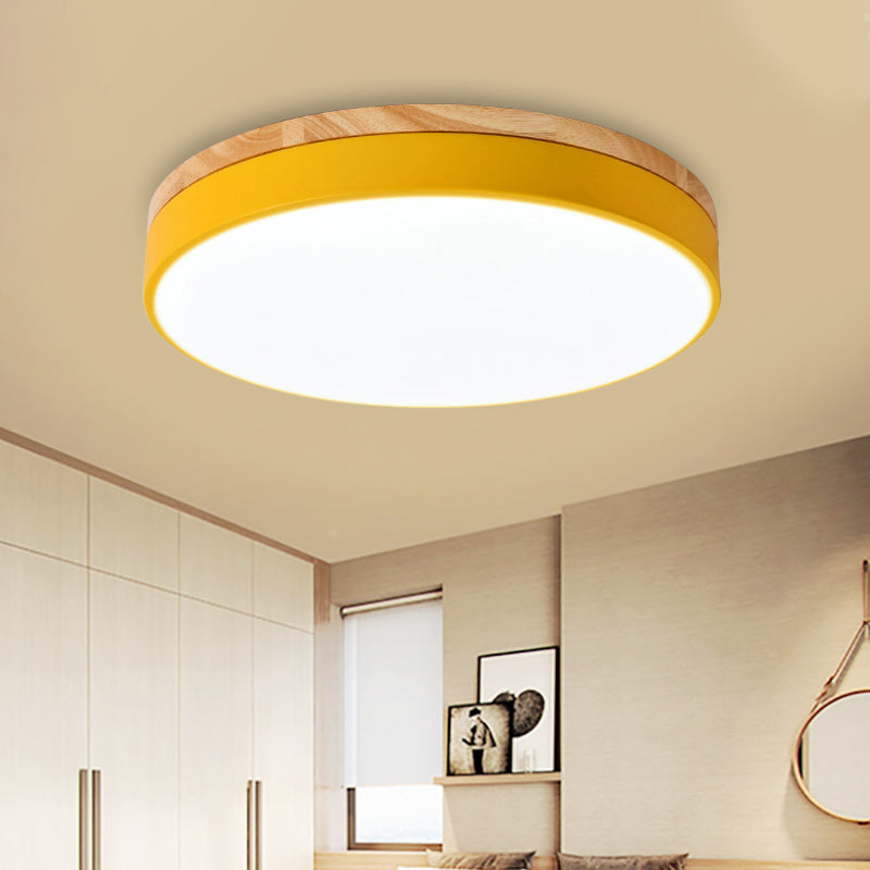 Macaron Loft Acrylic Ceiling Lamp: Candy-Colored Slim Circle Light for Child Bedroom