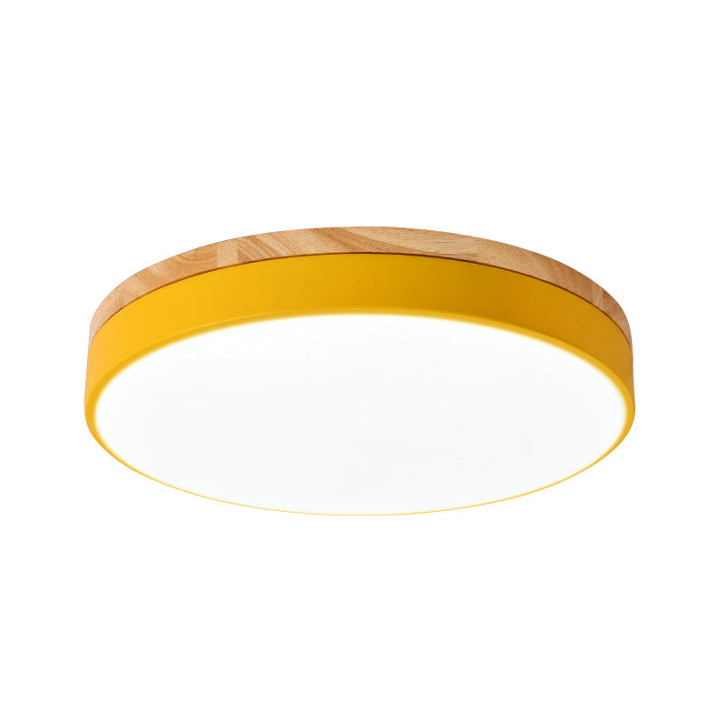 Macaron Loft Acrylic Ceiling Lamp: Candy-Colored Slim Circle Light for Child Bedroom