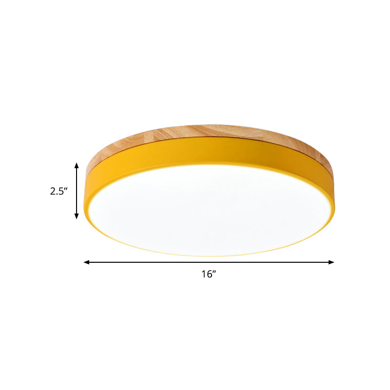 Macaron Loft Acrylic Ceiling Lamp: Candy-Colored Slim Circle Light for Child Bedroom
