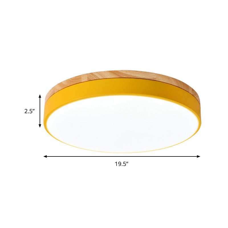 Macaron Loft Acrylic Ceiling Lamp: Candy-Colored Slim Circle Light for Child Bedroom