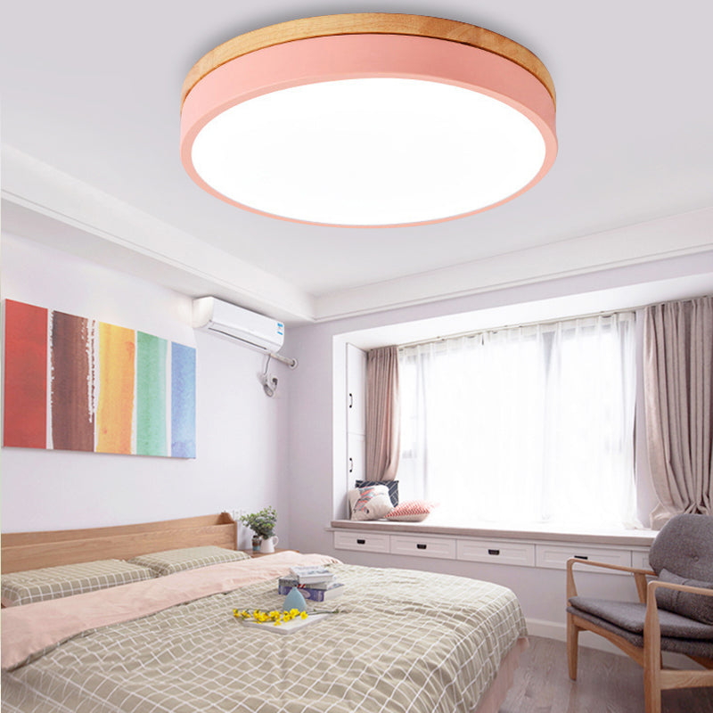 Macaron Loft Acrylic Ceiling Lamp: Candy-Colored Slim Circle Light for Child Bedroom