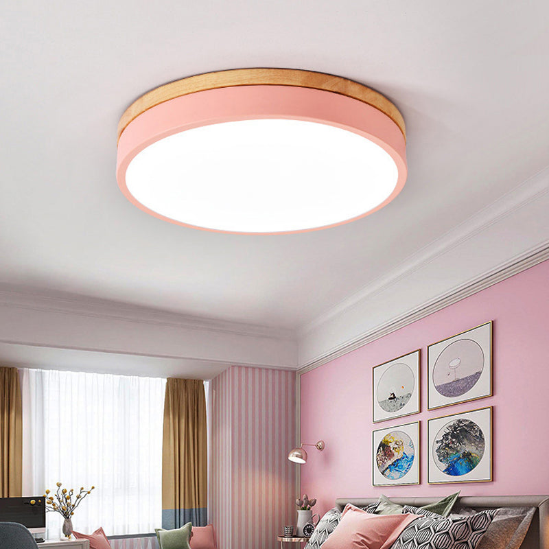 Macaron Loft Acrylic Ceiling Lamp: Candy-Colored Slim Circle Light for Child Bedroom