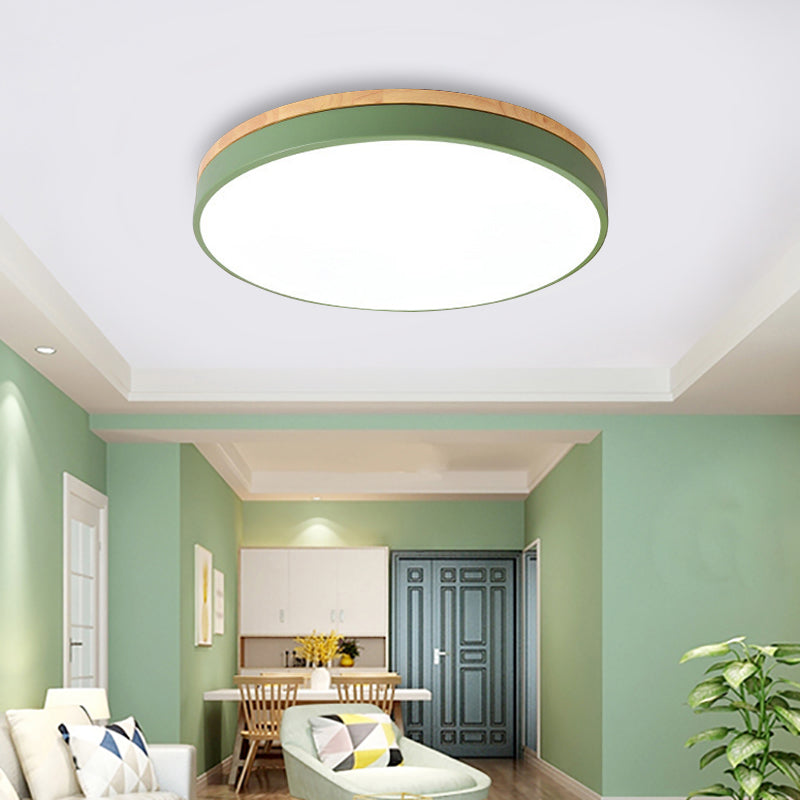 Macaron Loft Acrylic Ceiling Lamp: Candy-Colored Slim Circle Light for Child Bedroom