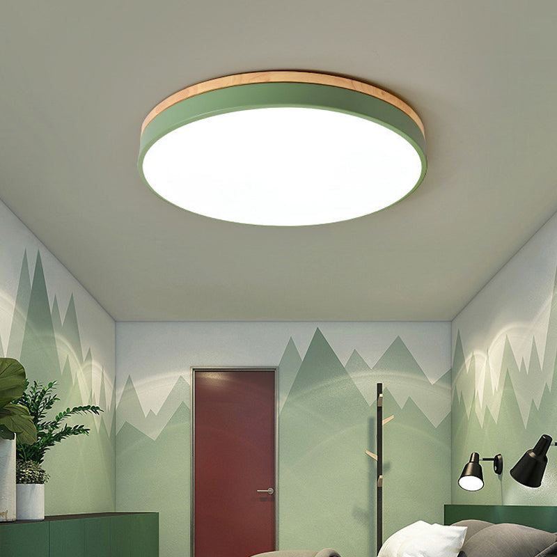 Macaron Loft Acrylic Ceiling Lamp: Candy-Colored Slim Circle Light for Child Bedroom