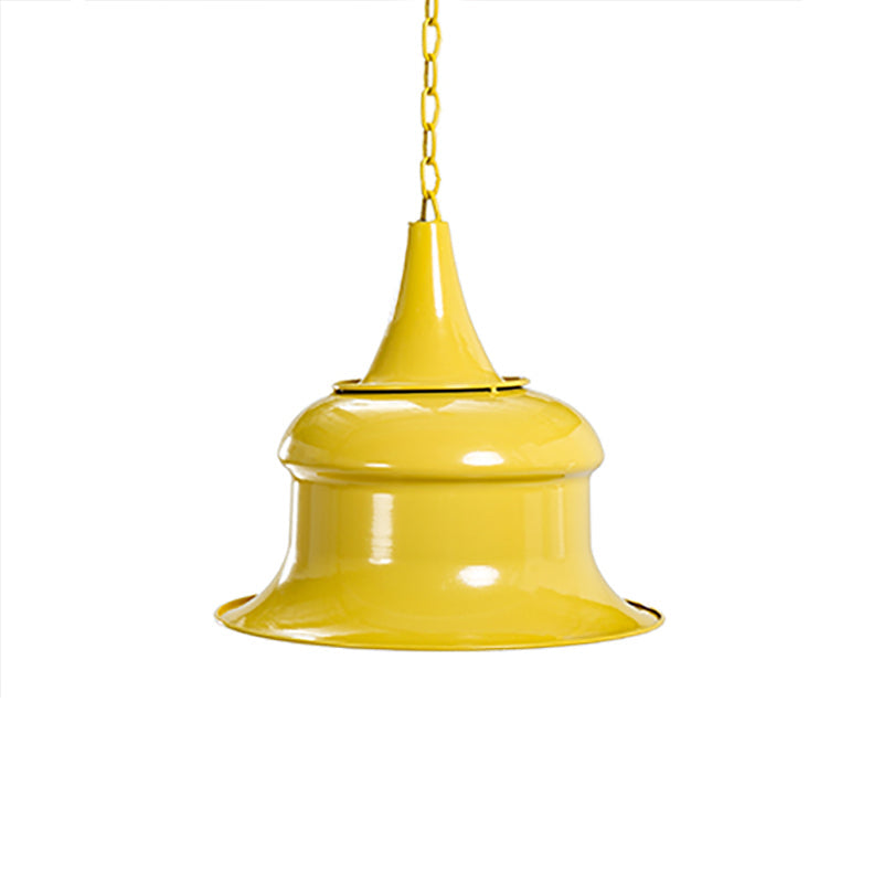 Vintage Metal Bell Shape Pendant Light - Black/Red/Yellow Ideal For Living Room