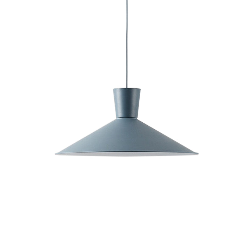 Nordic Style Iron Pendant Ceiling Light - Pink/Yellow/Blue Flared Design, Perfect for Living Room
