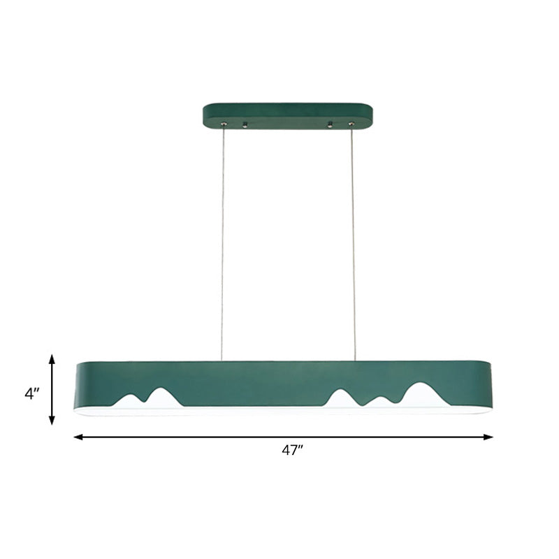 Modern LED Linear Chandelier - White/Black/Green - Rectangular Design - Hanging Ceiling Light in White/Warm Light - 35.5"/47" Wide