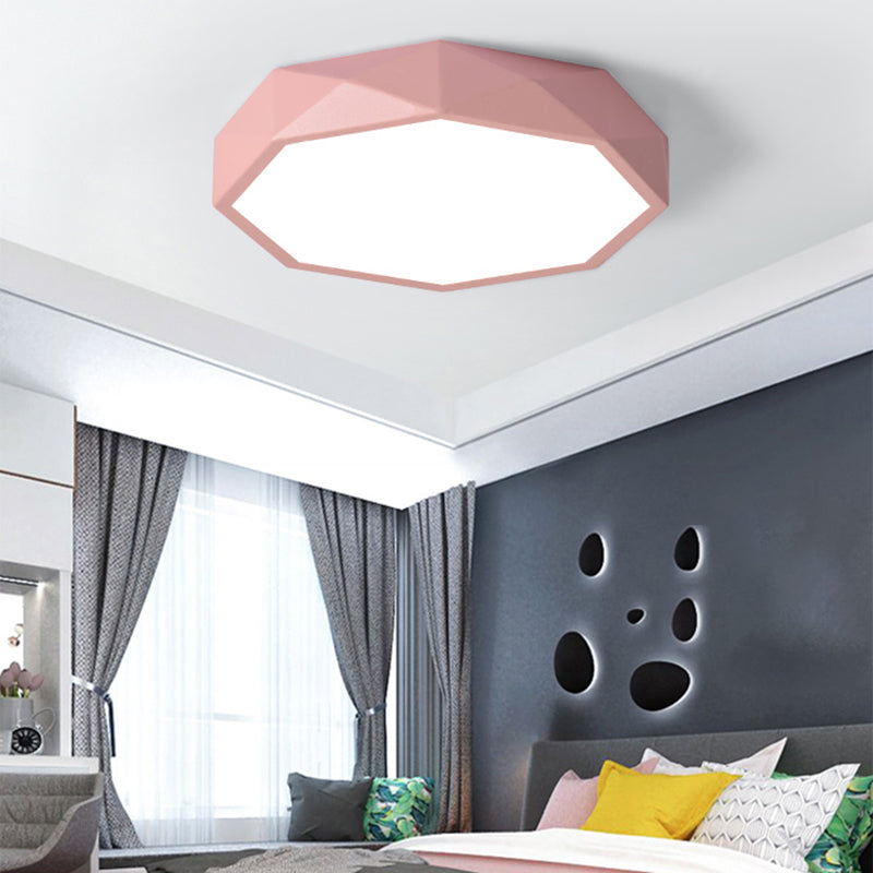 Octagon Acrylic Ceiling Lamp: Modern Macaron Loft LED Flush Mount for Kitchen