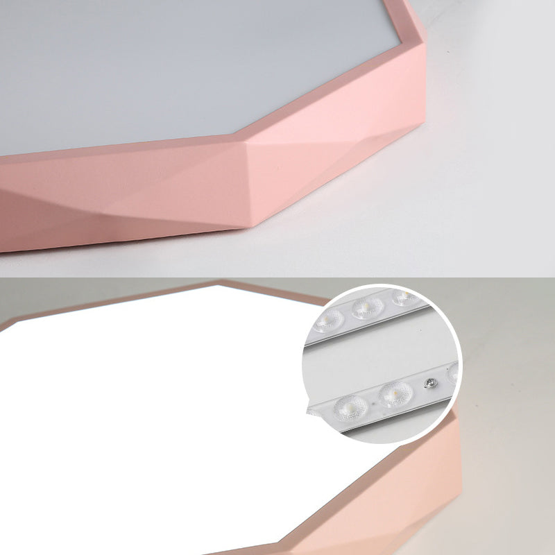 Octagon Acrylic Ceiling Lamp: Modern Macaron Loft LED Flush Mount for Kitchen