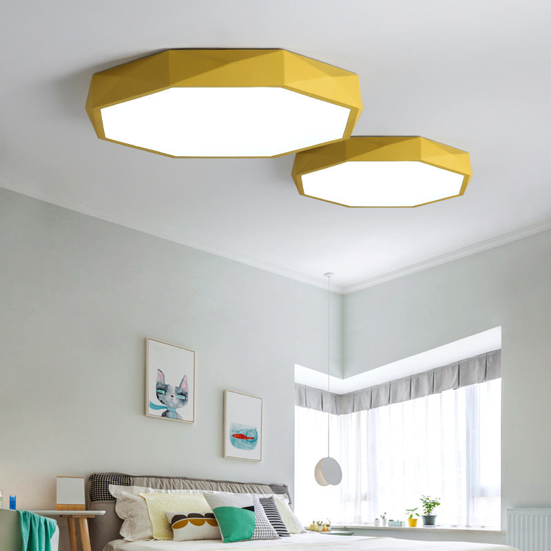 Octagon Acrylic Ceiling Lamp: Modern Macaron Loft LED Flush Mount for Kitchen
