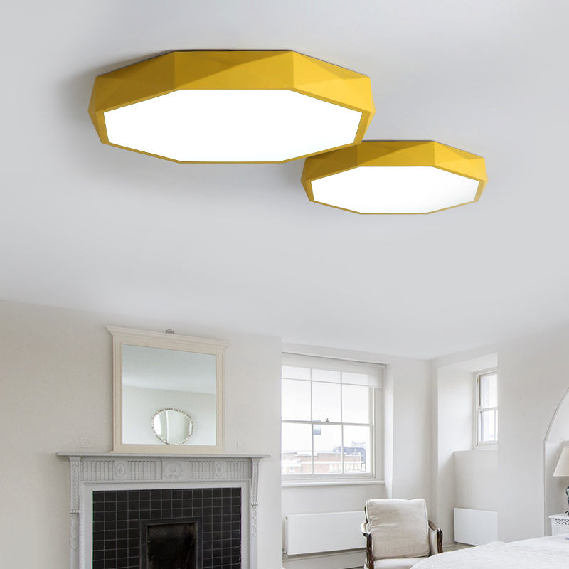Octagon Acrylic Ceiling Lamp: Modern Macaron Loft LED Flush Mount for Kitchen