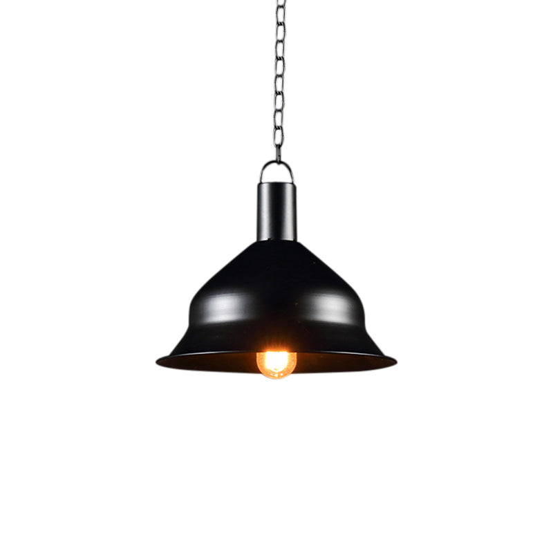 Barn Dining Room Hanging Light Kit - Industrial Metal Pendant Lighting (1-Light Black/Red/Yellow)
