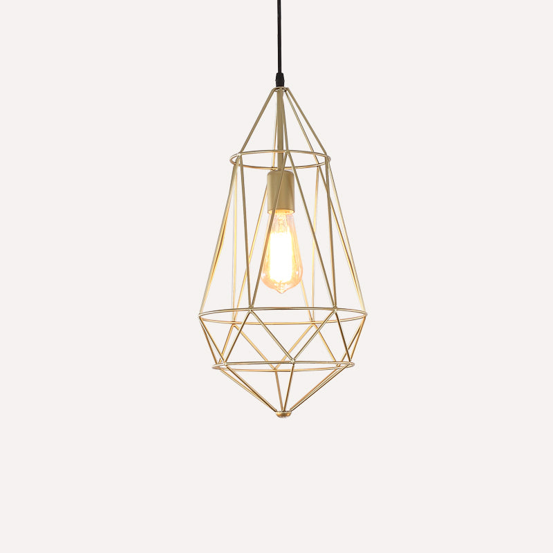 Antique Gemstone Iron Pendant Light – 1-Light Dining Room Hanging Fixture