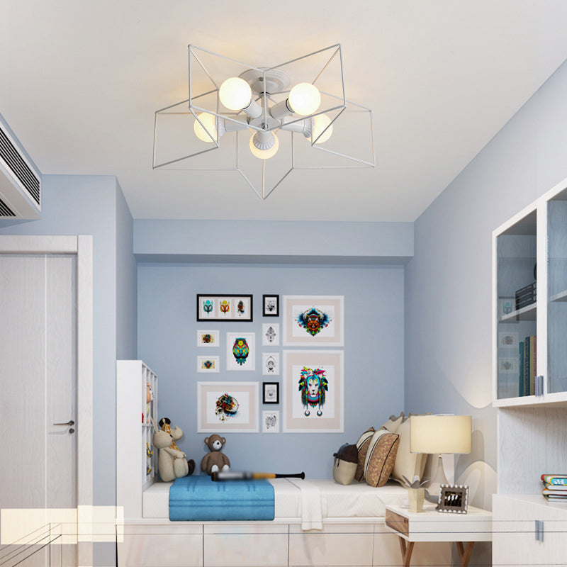 Plafonnier encastré à 5 têtes en forme d'étoile Simplicity pour chambre à coucher