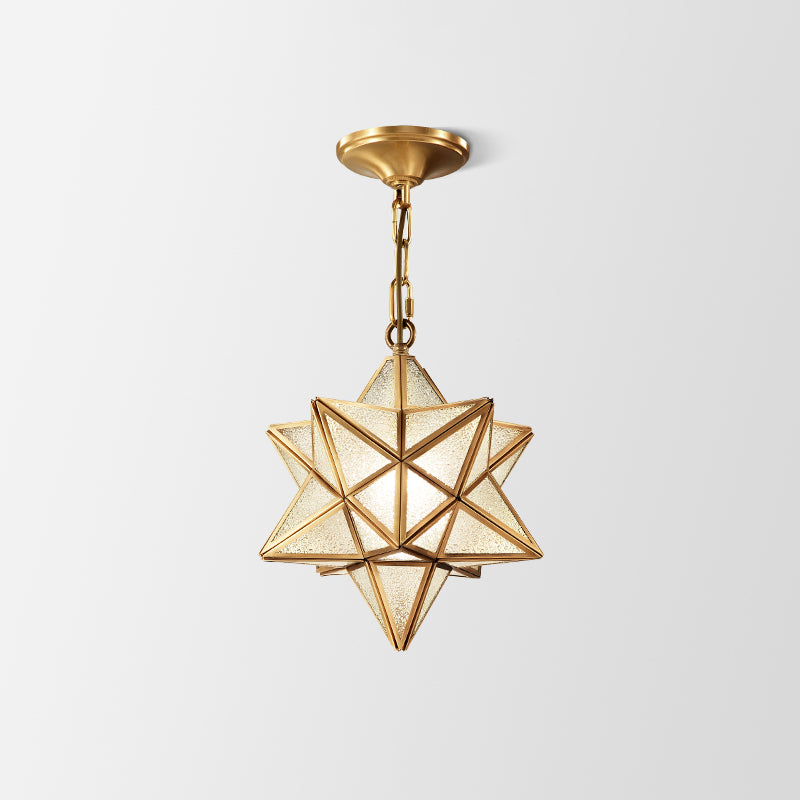 Minimalist Gold Single-Bulb Ceiling Pendant Light With Metal Geometric Shape