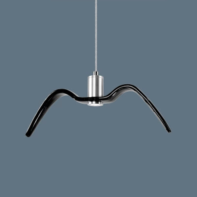 Seagull Resin Suspension Pendant Ceiling Light: Artistic Single-Bulb Fixture For Restaurants
