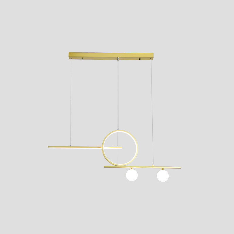 Minimalist Led Island Ceiling Light With Globe Acrylic Shade For Dining Room And Kitchen