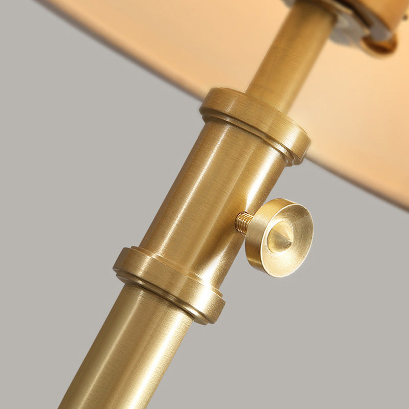 Gold Tapered Fabric Stand Up Lamp Classic 1-Light Adjustable Floor Light For Living Room