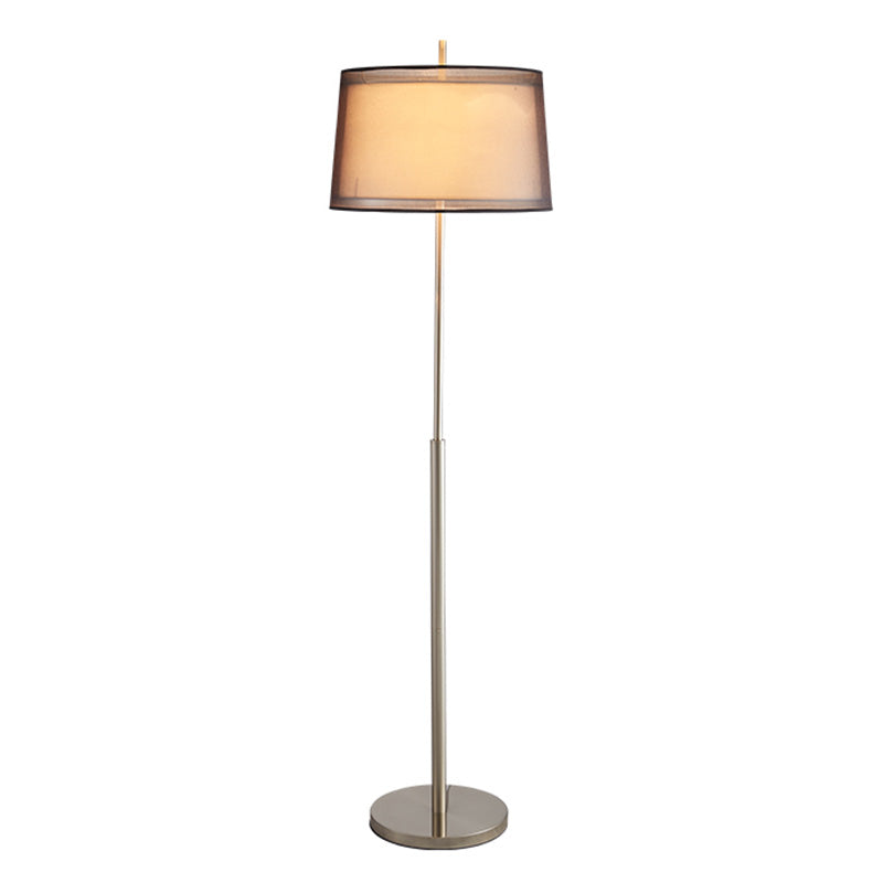 Vintage Layered Tapered Shade Single-Bulb Standing Floor Light - Fabric
