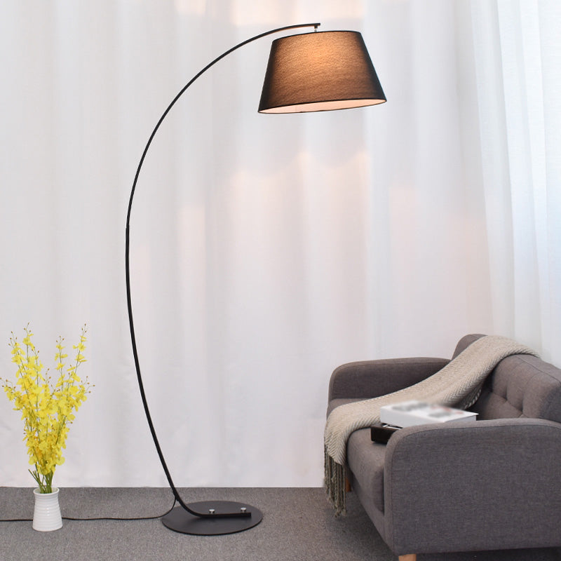 Vintage Tapered Fabric Standing Light - Single Living Room Floor Lamp