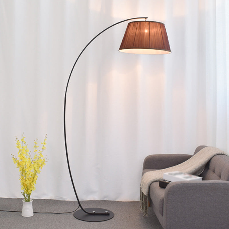 Vintage Tapered Fabric Standing Light - Single Living Room Floor Lamp