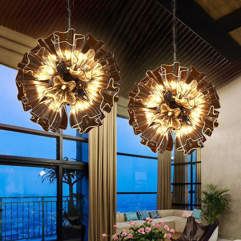 Lustre moderne en verre à LED Sputnik - Argent, largeur 16"/23,5"