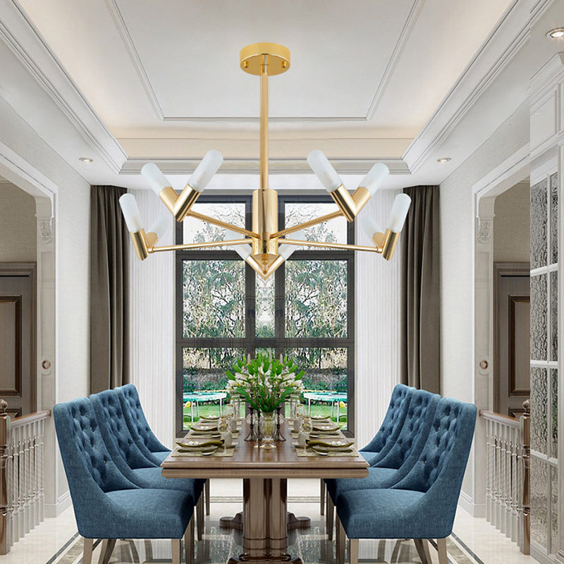 Modern Brass Tube Ceiling Chandelier - 10/30 Light Metal Fixture for Dining Room