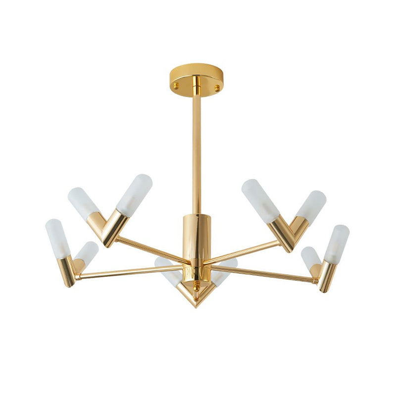 Modern Tube Ceiling Chandelier - Brass Metal 10/30 Lights For Dining Room Hanging Light
