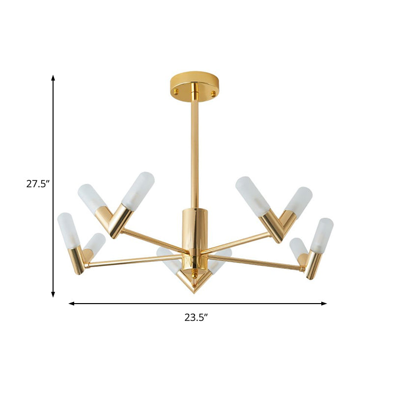 Modern Brass Tube Ceiling Chandelier - 10/30 Light Metal Fixture for Dining Room