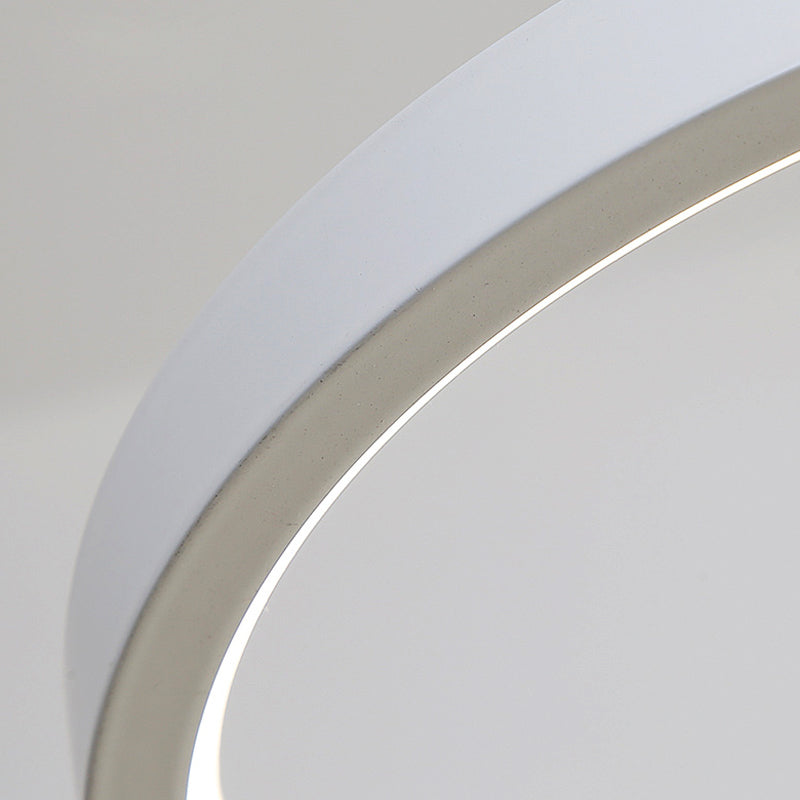Modern Acrylic Black and White Round Chandelier - LED Suspension Light for Dining Room - Warm/White Lighting