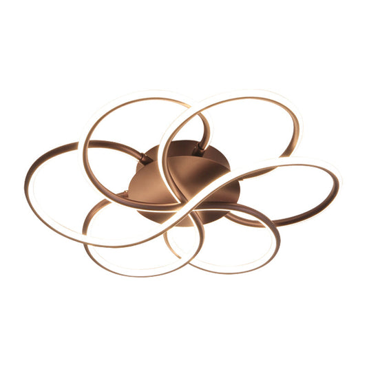 Modern Led Flower-Shaped Acrylic Flush Mount In White/Warm Light - 3 Sizes Available