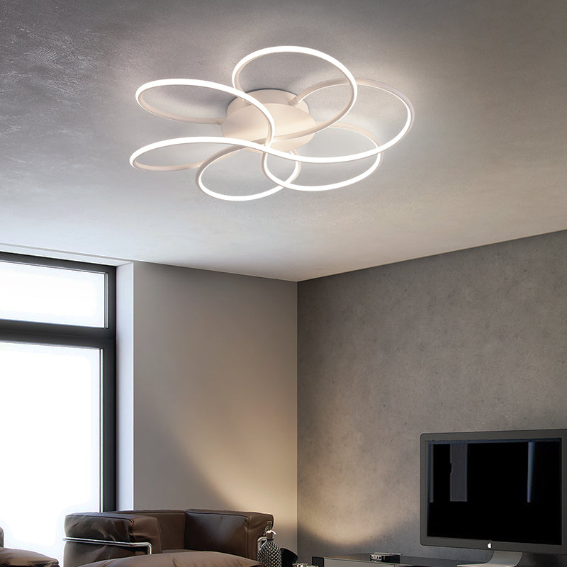Modern Led Flower-Shaped Acrylic Flush Mount In White/Warm Light - 3 Sizes Available White / 23.5