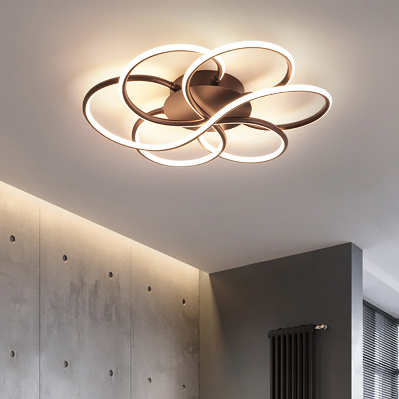 Modern LED Flower-Shaped Acrylic Flush Mount in White/Warm Light - 3 Sizes Available
