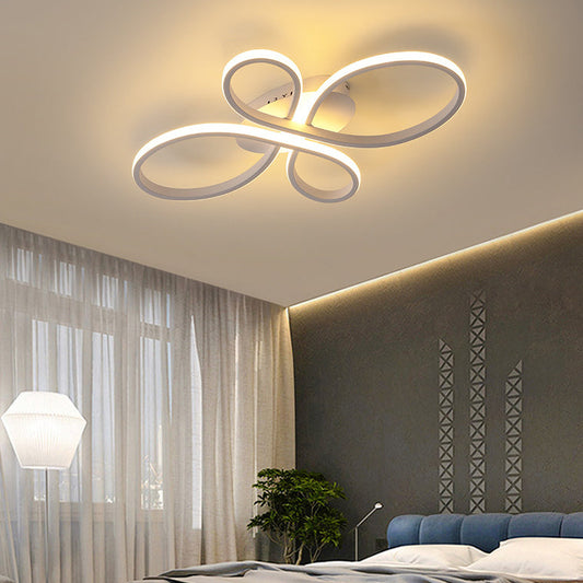 Modernist Acrylic Flower Flush Mount Ceiling Light Fixture - White/Coffee Led 23.5/31.5/39