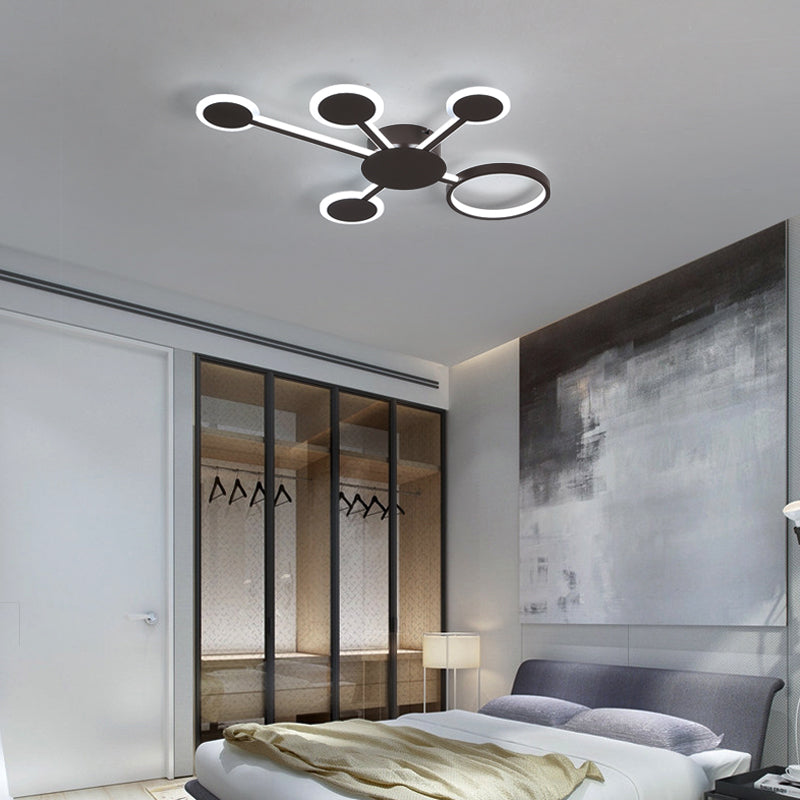 Modern Acrylic Sputnik Flush Mount Light - 4/5/6 Lights -White/Warm LED